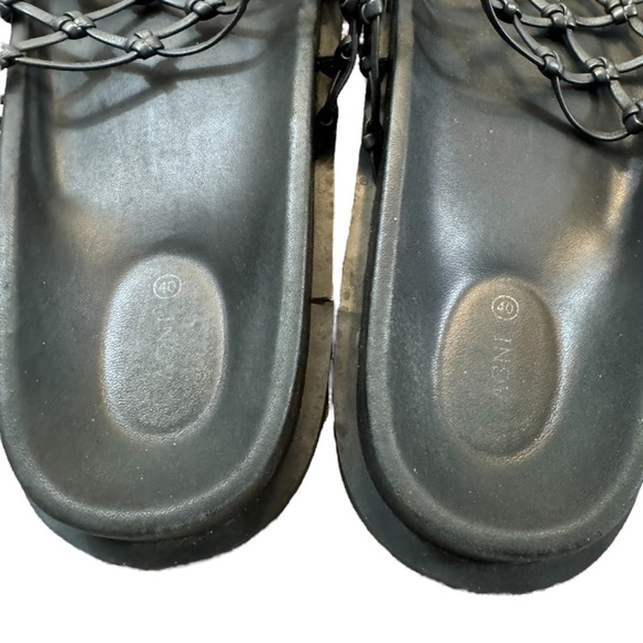 St. Agni Macrame Gio Slide Sandals - Black 40 - Picture 2 of 9